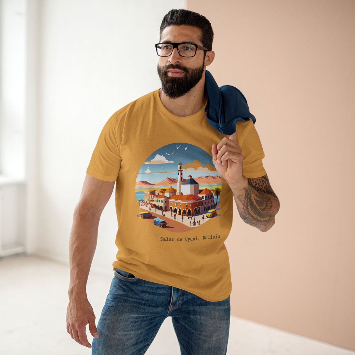 Bolivia Travel Shirt Unisex Premium Cotton Staple Tee With Original Retro2Nova Art Design