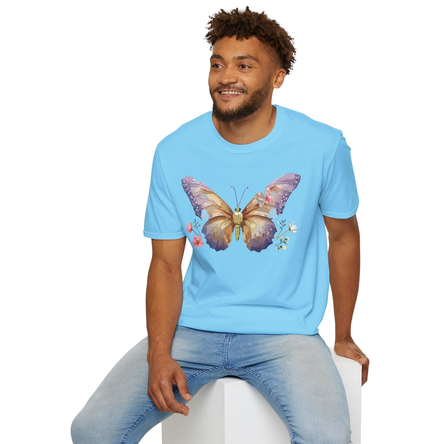 Monarch Butterfly Shirt Unisex Short Sleeve Tee Gildan Softstyle 64000 100 Percent Ring Spun Cotton