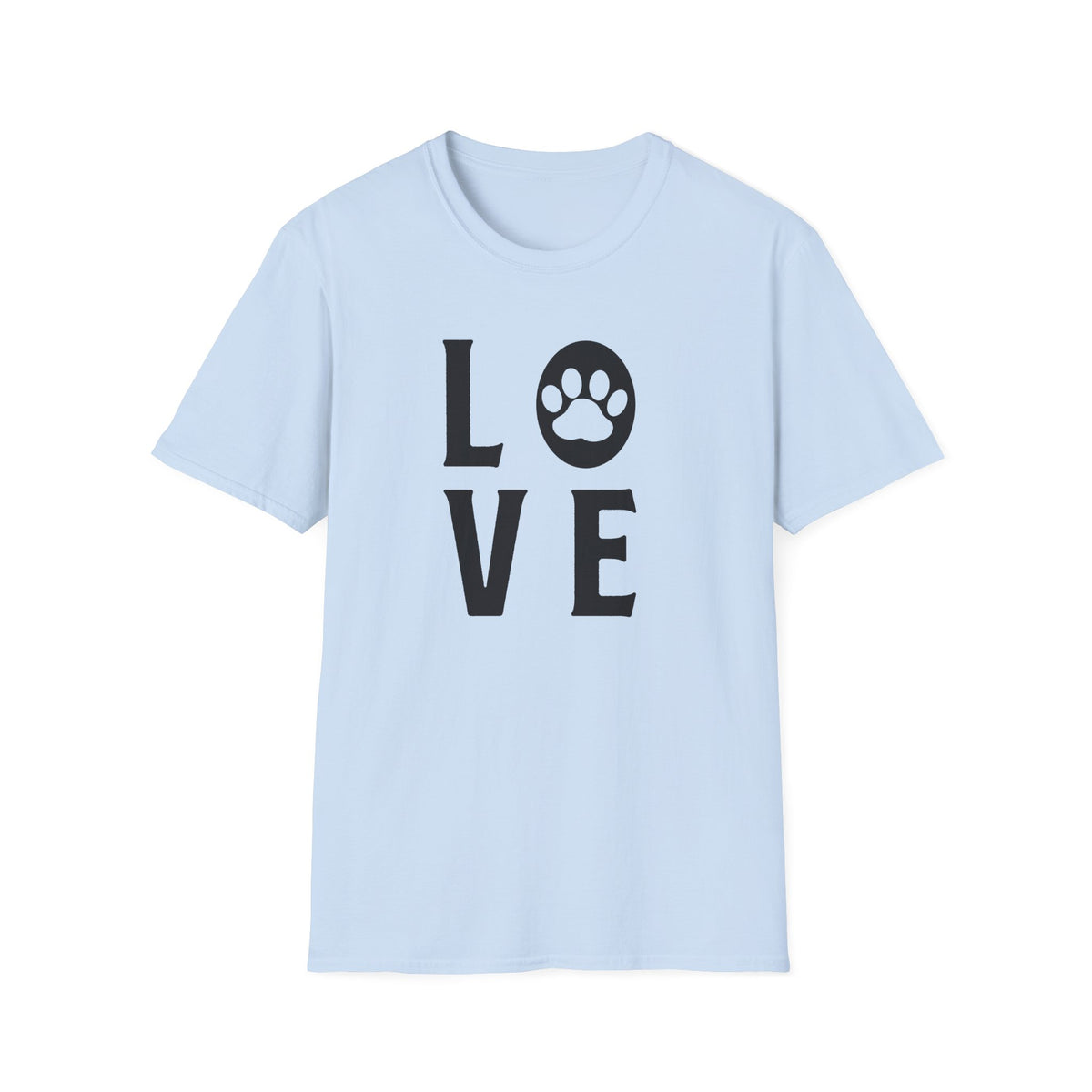 Love Paw T-Shirt Unisex Cotton Short Sleeves Pet Lover Tee with Paw Print