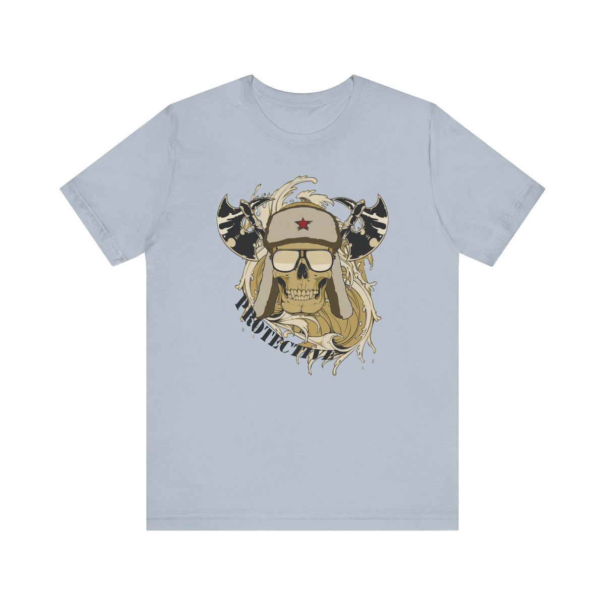 Viking Skull Graphic with Horned Helmet T-Shirt Captain Design Unisex Cotton Tee Art-41