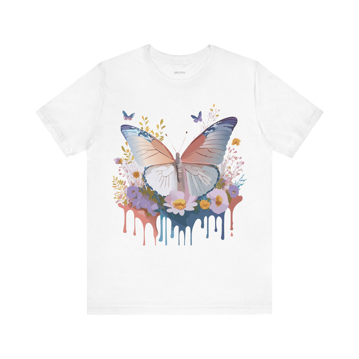 Butterfly Graphic Unisex Cotton Bella+Canvas Tee with Art Design n106