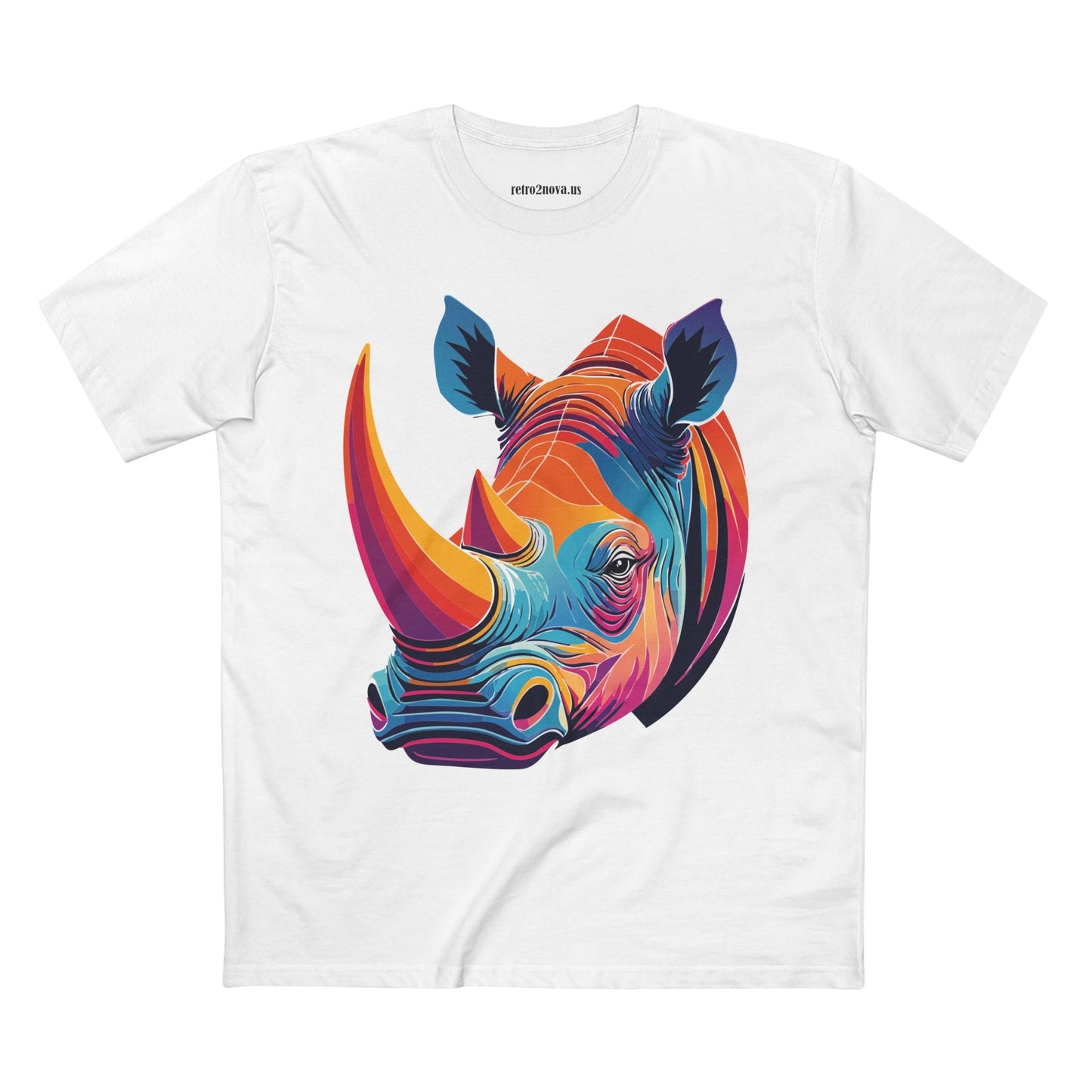 Rhino Shirt Unisex Premium Cotton Tee With Original Art Design From Retro2Nova Art Collection For Everyday Comfort