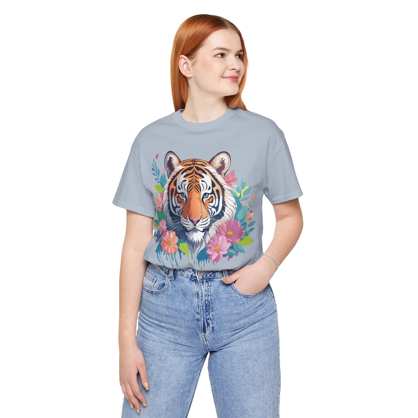 Tiger Graphic Tee Unisex Short Sleeve Shirt By Adelpha Art Design Vintage Inspired