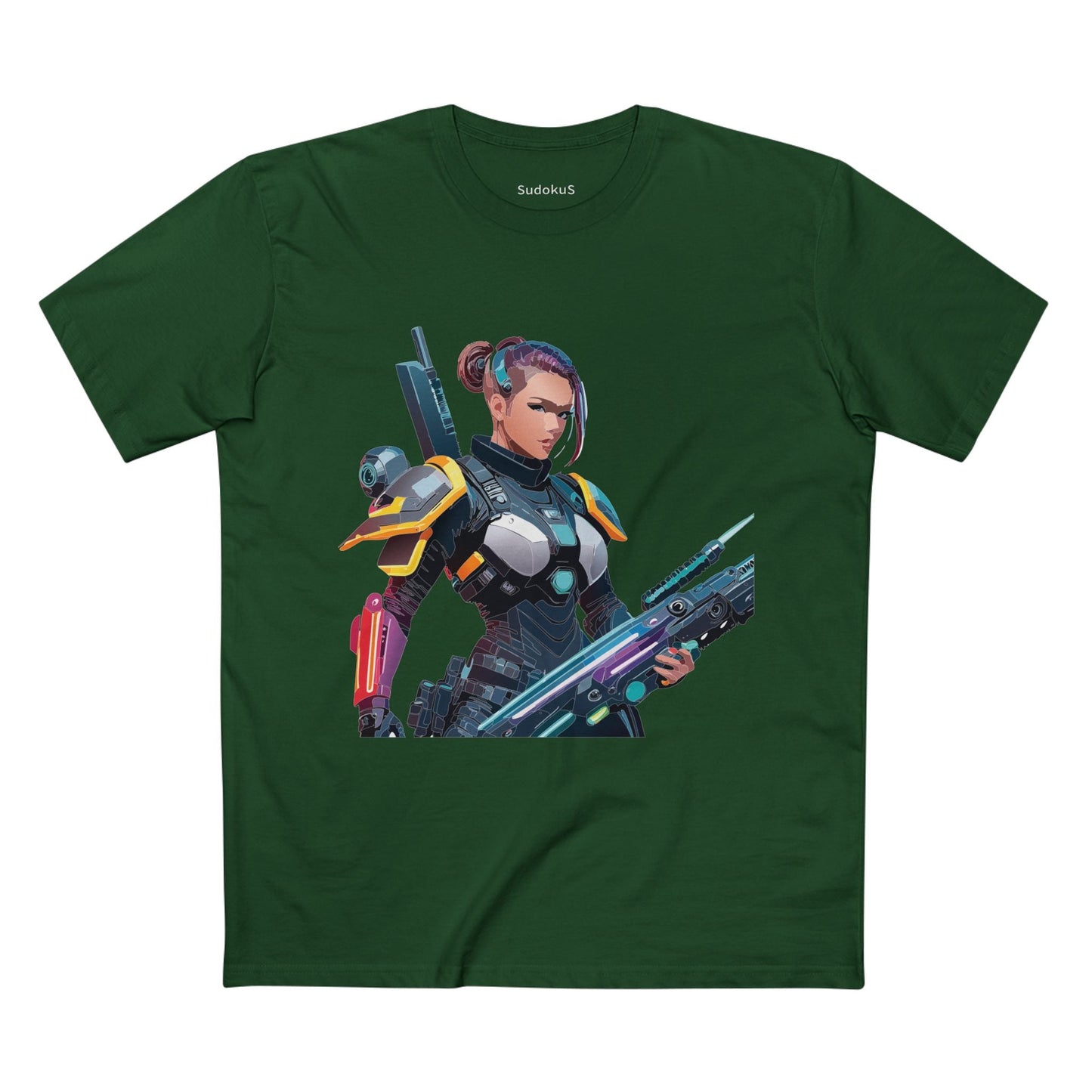 Army-woman Graphic Unisex 100 Cotton Staple Tee 3