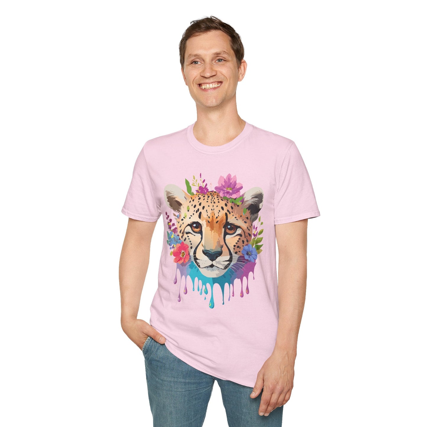 Cheetah Print Unisex Softstyle T Shirt Gildan 64000 Tee For Everyday Comfort