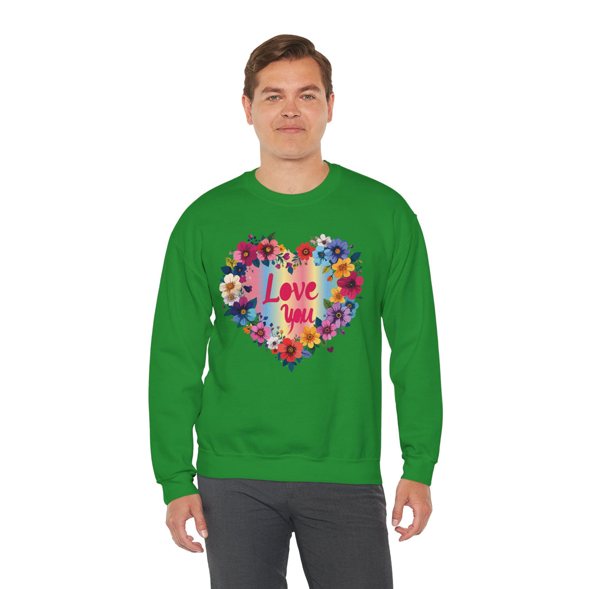 Floral Love You Heart Sweatshirt, Floral Heart Sweatshirt, Floral Love Sweatshirt, Valentine's Day Sweatshirt, Floral Sweatshirt 111