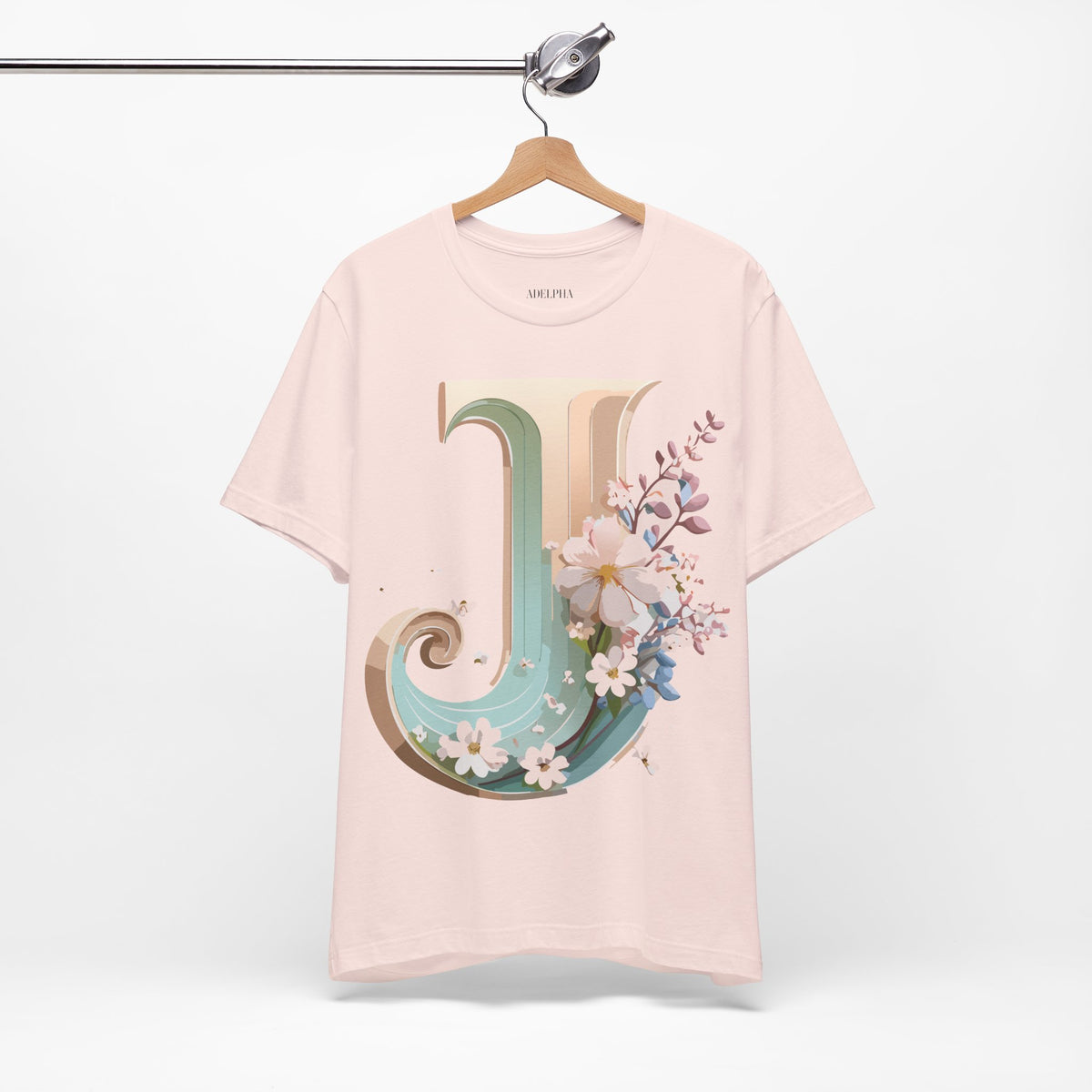 Letter J Graphic Unisex Cotton Bella+Canvas Tee with Art Letter Design