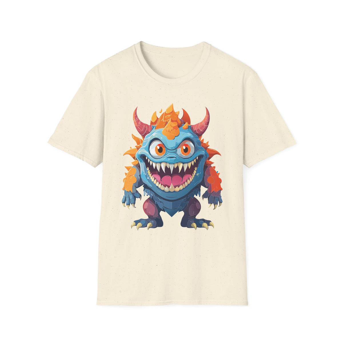 Cute Colorful Monster T-Shirt — Fun Cartoon Demon Cartoon Graphic Tee Unisex 100 Cotton Gildan T-Shirt