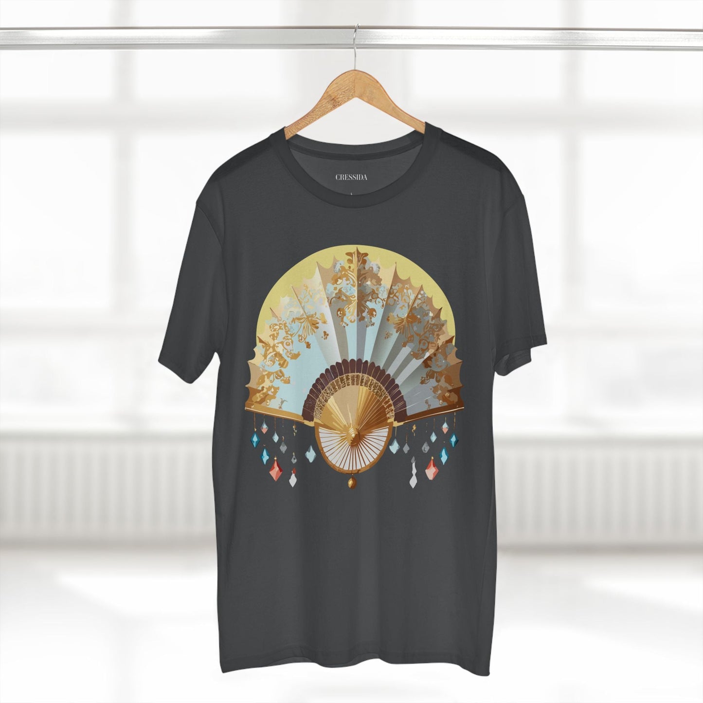 Antique Fan Graphic Design T-Shirt Unisex 100 Cotton Floral Carnival Artwork Tee 25