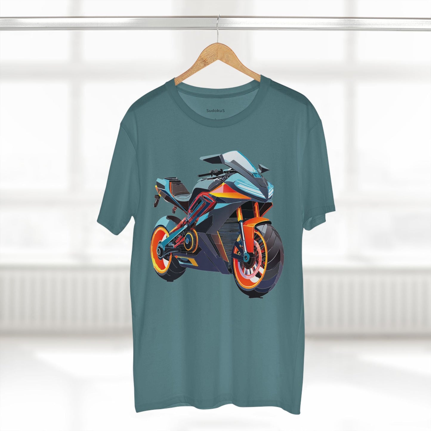 Moto Bike Graphic Unisex 100 Cotton Staple Tee 28