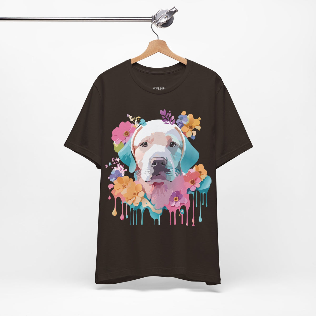 Dog Graphic Unisex Cotton Bella+Canvas Tee with Art Animal Design e114