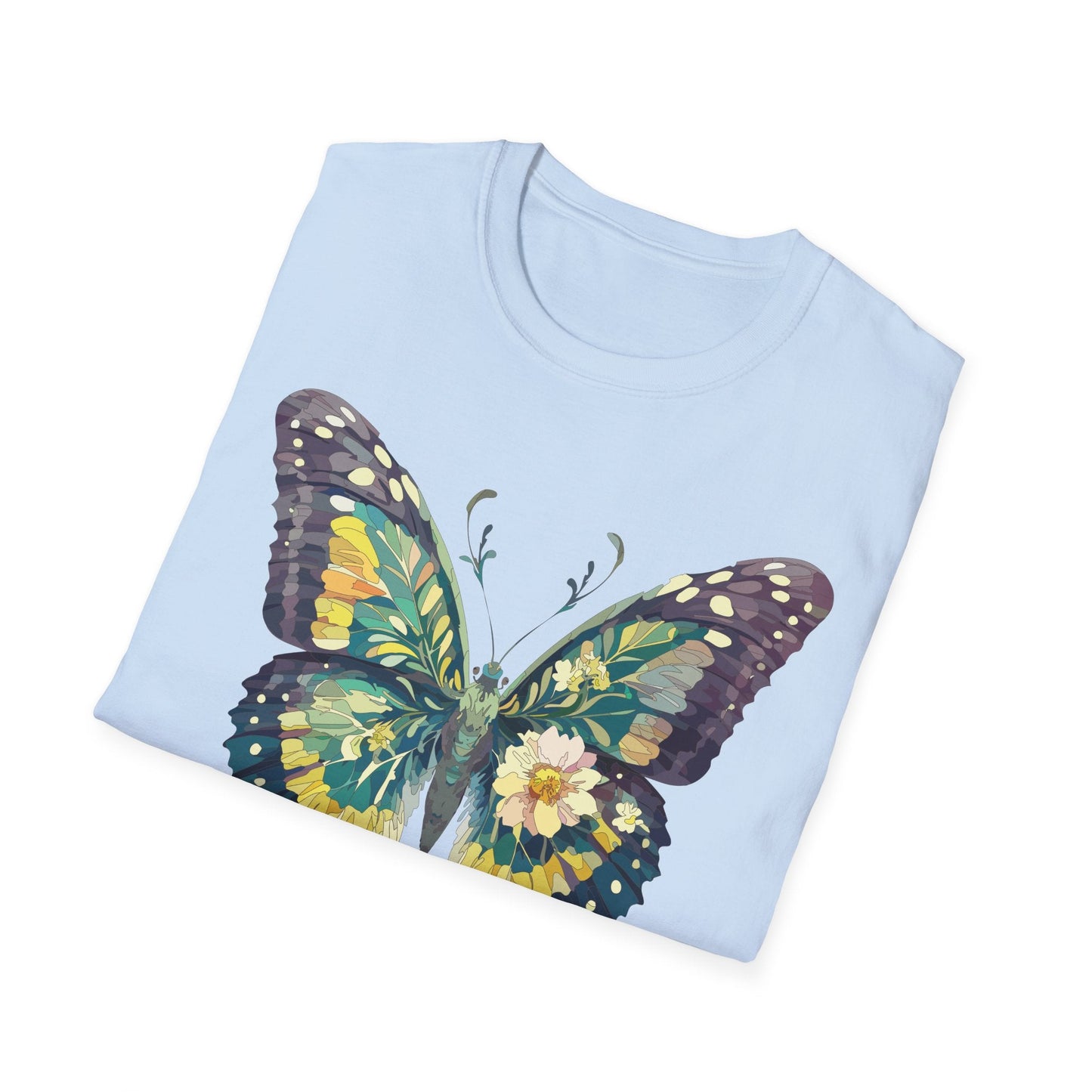 Butterfly Shirt Unisex Monarch Print T Shirt Gildan Softstyle 64000 Lightweight Tee