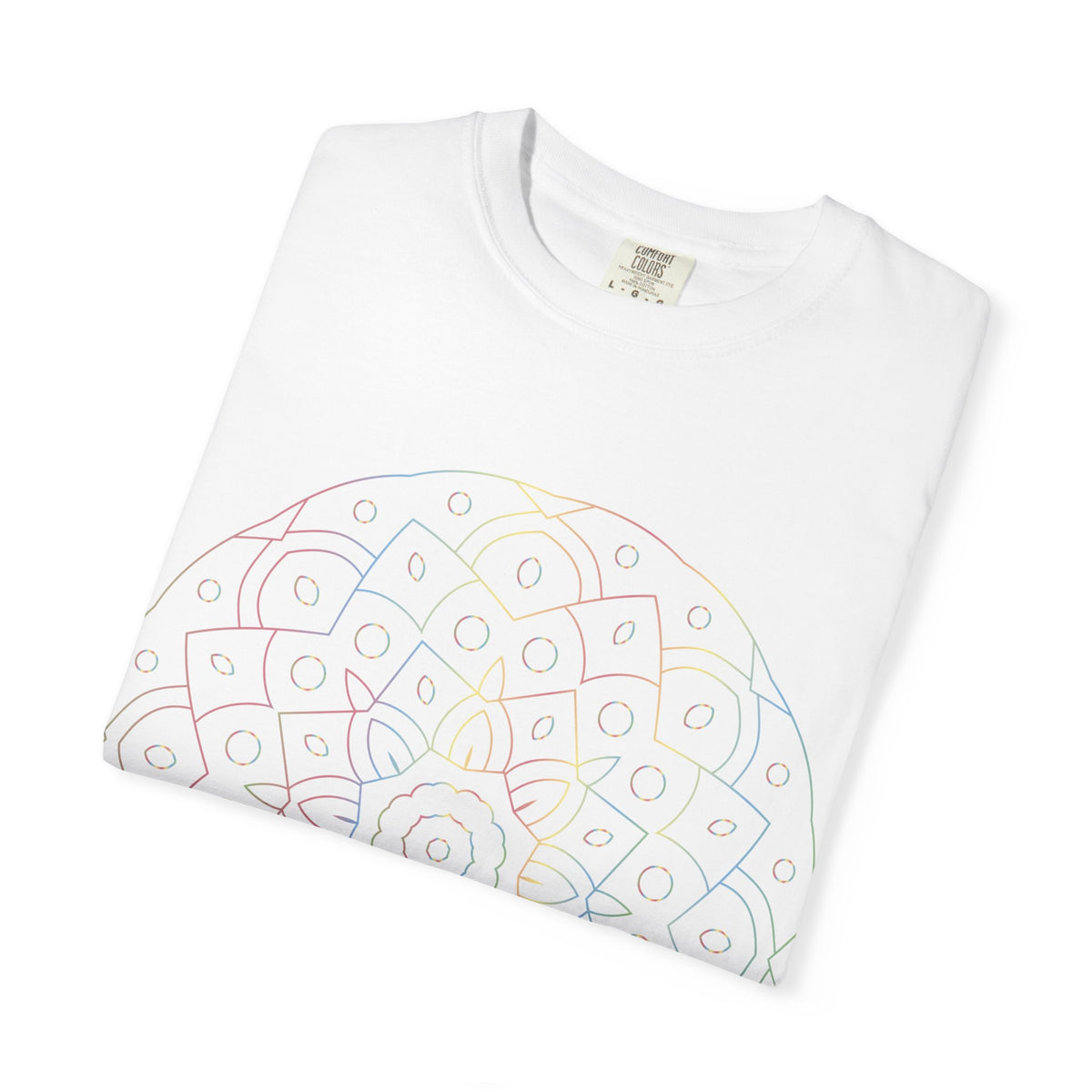 Unisex Garment Dyed Cotton T-Shirt with Mandala Graphic Design