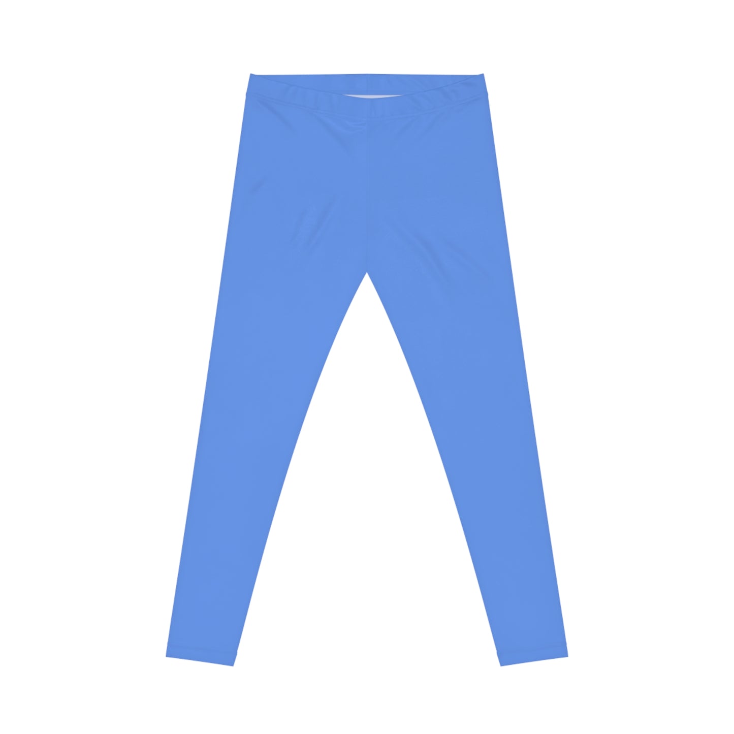 Cornflower Blue Color Women's Poly-Span Casual Leggings XS-2XL
