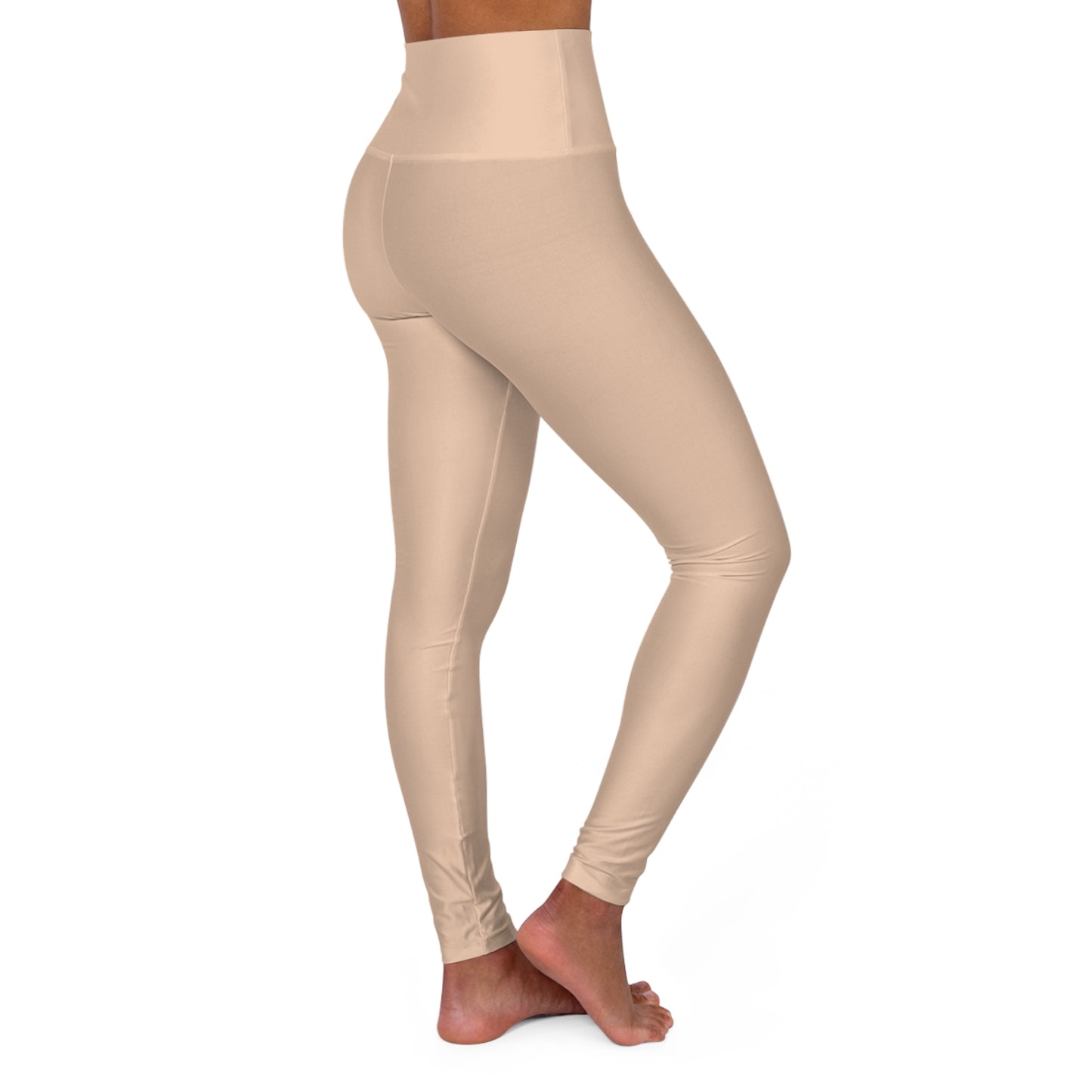 Desert Sand Tan Color High-Waist Yoga Leggings Women's Seamless Poly-Span Stretchy Pants XS-2XL
