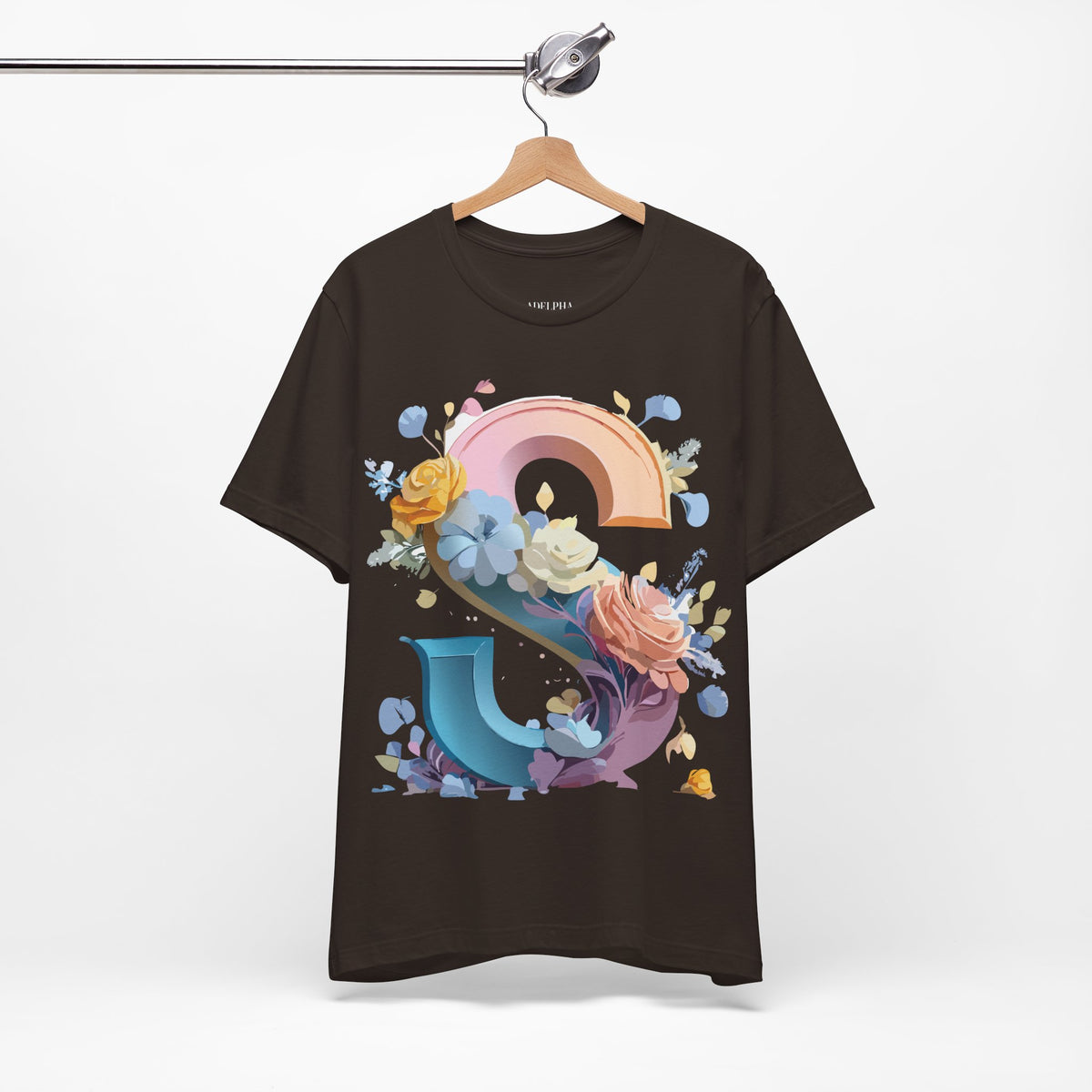 Letter S Graphic Unisex Cotton Bella+Canvas Tee with Art Letter Design