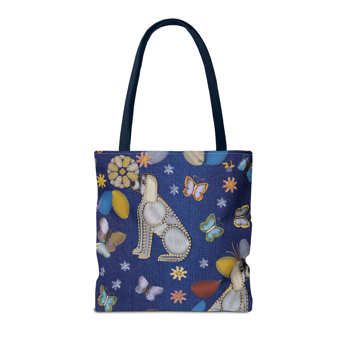 Denim Fabric Imitation Print Unisex Canvas Bag Poly Spun 3 Sizes Tote Bag 191-2