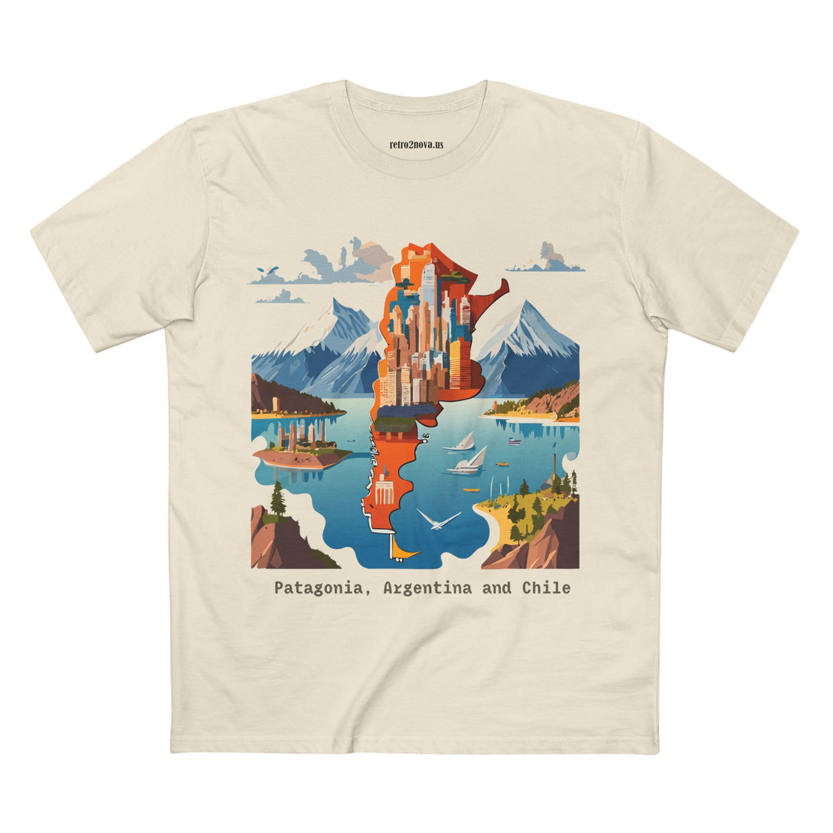 Patagonia Argentina and Chile map T-Shirt | Patagonia map tee