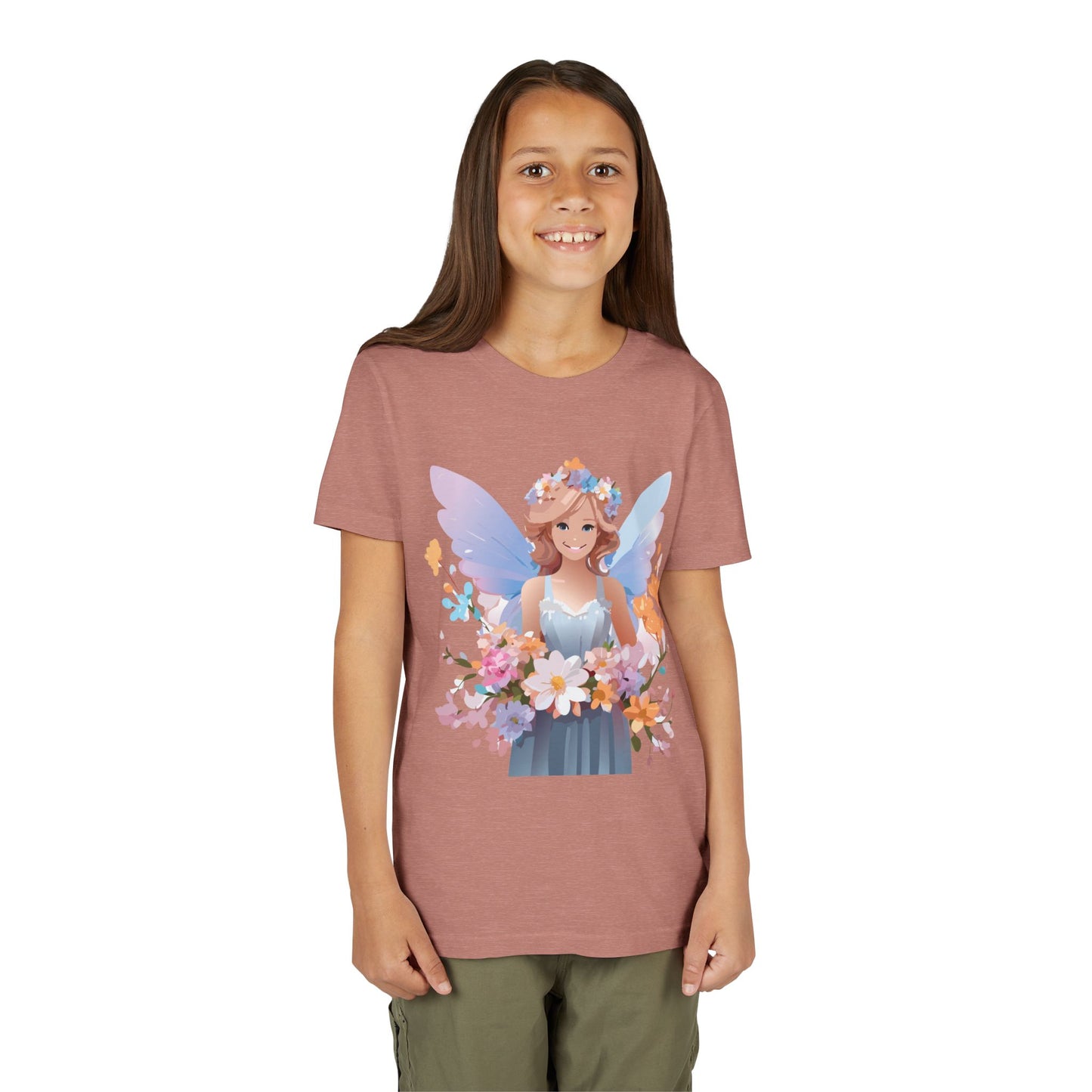 Enchanting Fairy Floral Youth Short Sleeve Tee - Perfect for Spring Celebrations (9-14)