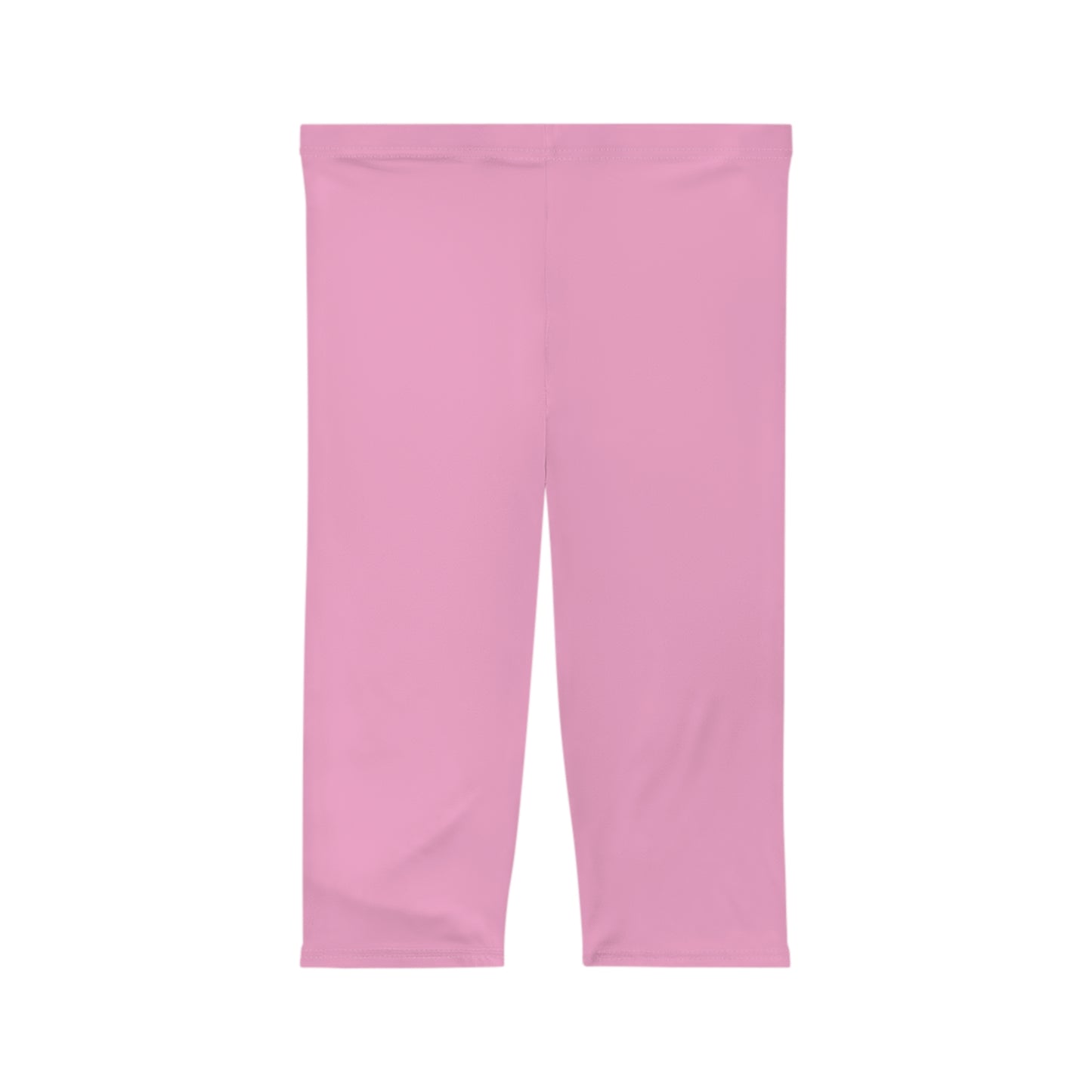 Blush Pop Pink Color Women's Brushed Suede Poly Span Casual Capri Leggings XS-2XL