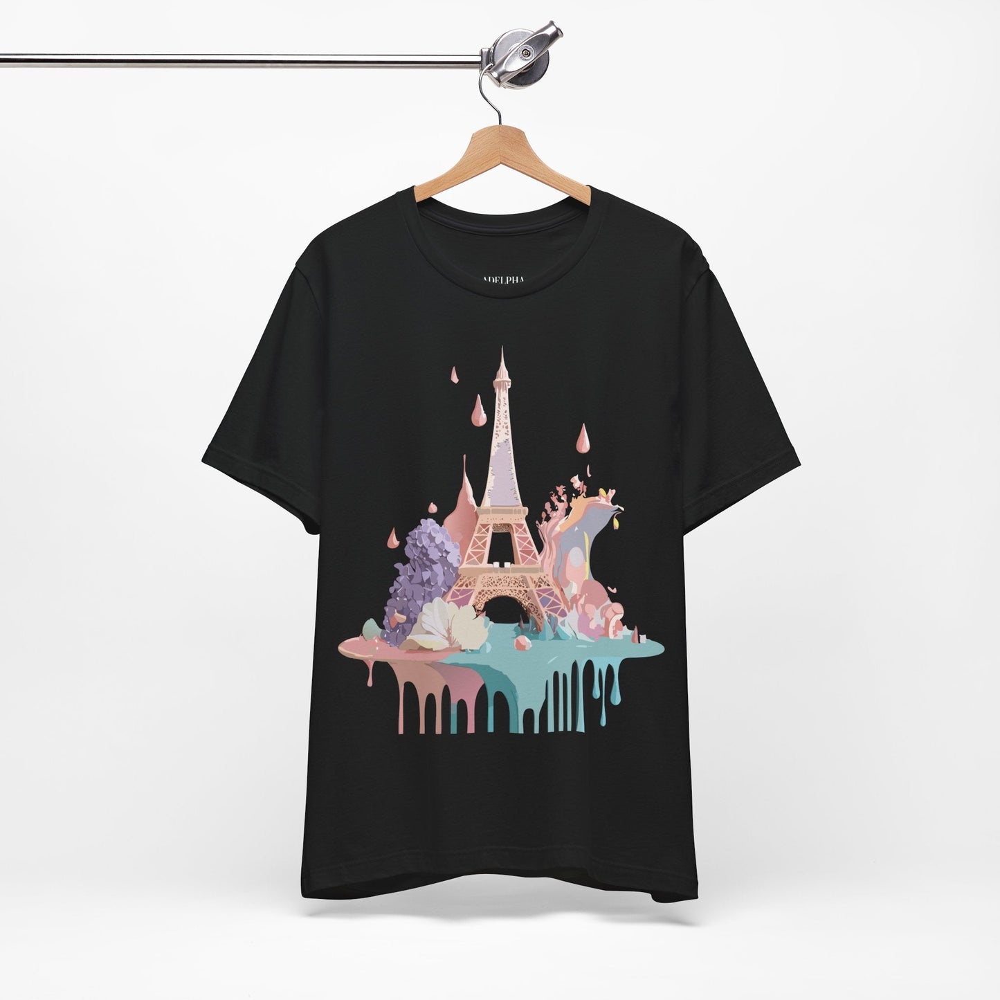 Paris Graphic Tee Unisex Short Sleeve Shirt With Vintage Inspired Adelpha Artwork