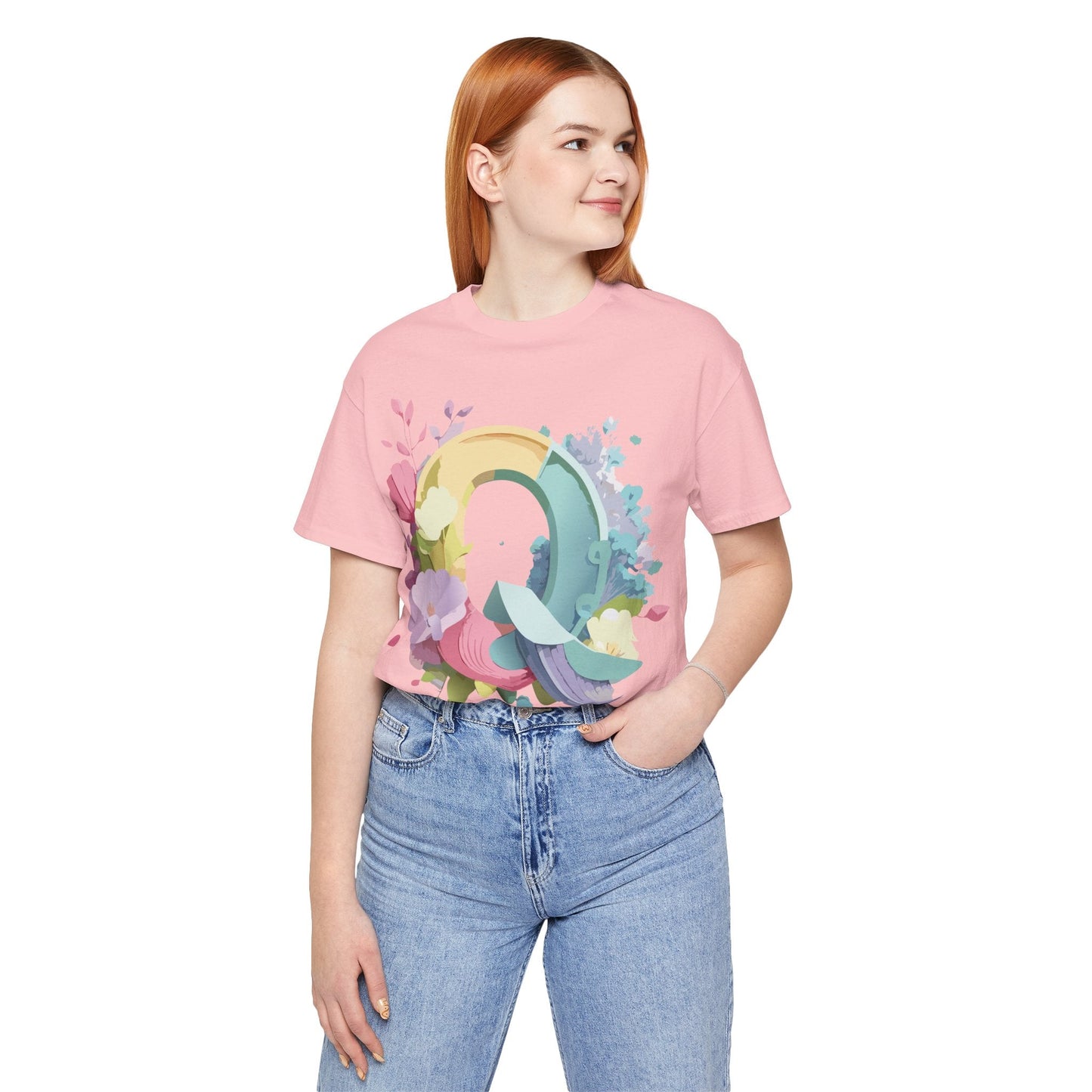 Letter Q Shirt Unisex Graphic Tee Featuring Vintage Inspired Artwork By Adelpha Collection