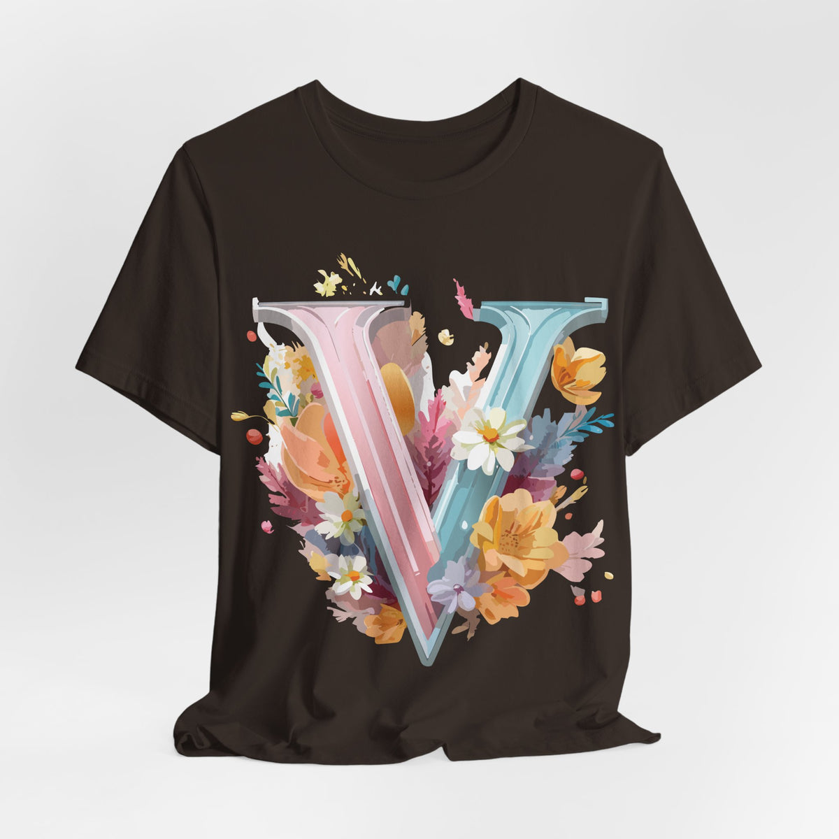 Letter V Graphic Unisex Cotton Bella+Canvas Tee with Art Letter Design