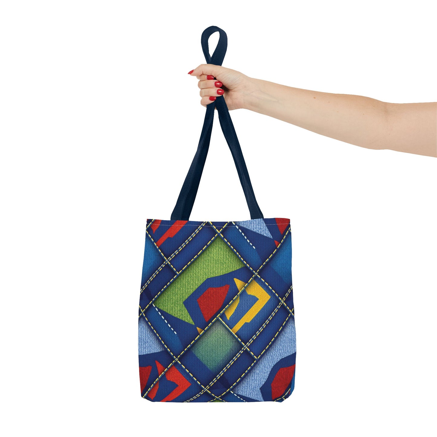 Denim Fabric Imitation Print Unisex Canvas Bag Poly Spun 3 Sizes Tote Bag 139