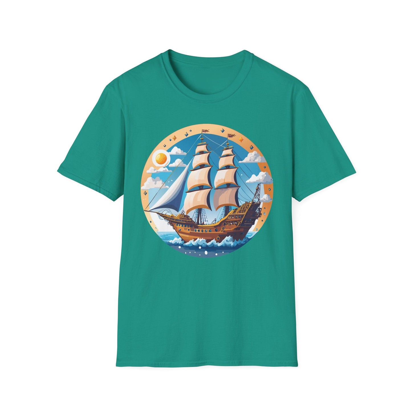 Unisex Nautical Frigate Ship T Shirt Vessel Tee Gildan Softstyle 64000 100 Percent Ring Spun Cotton