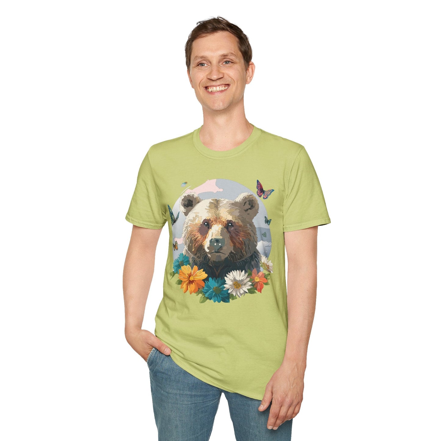 Bear T Shirt Unisex Gildan Softstyle Cotton Tee With Teddy Bear Design Lightweight Comfort