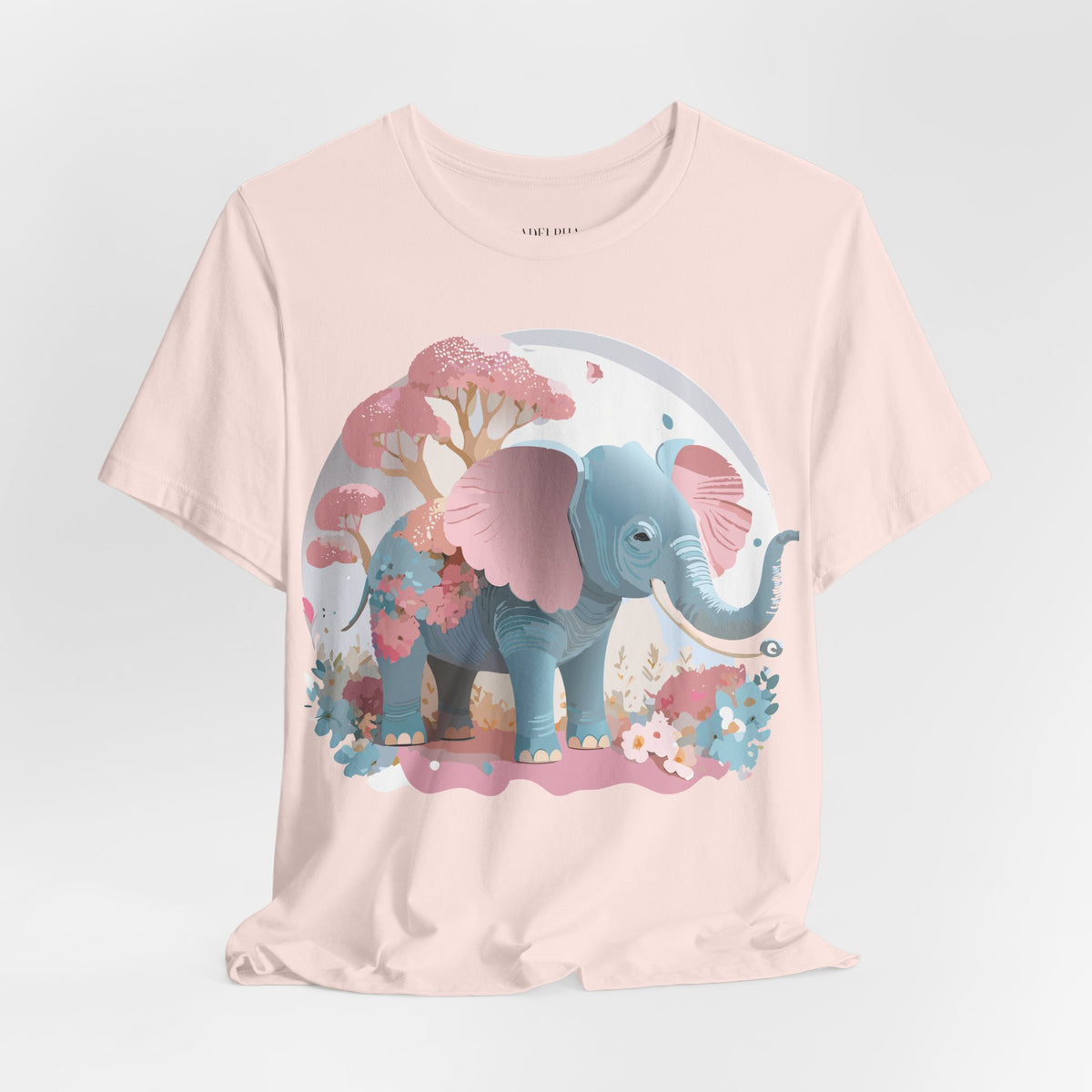 Elephant Graphic Unisex Cotton Bella+Canvas Tee with Art Animal Design d13