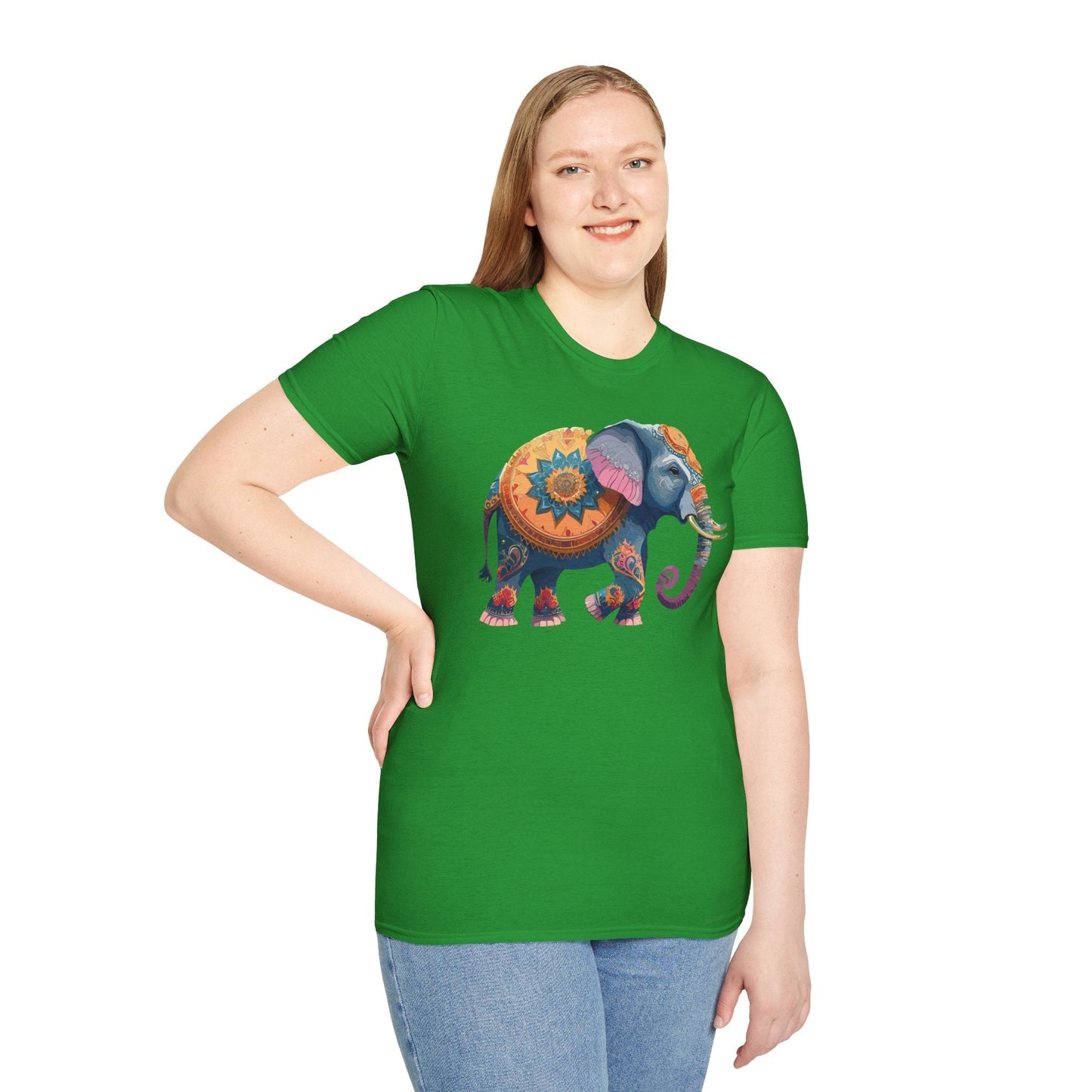 Elephant T Shirt Unisex Gildan Softstyle Tee 100 Percent Ring Spun Cotton Animal Shirt