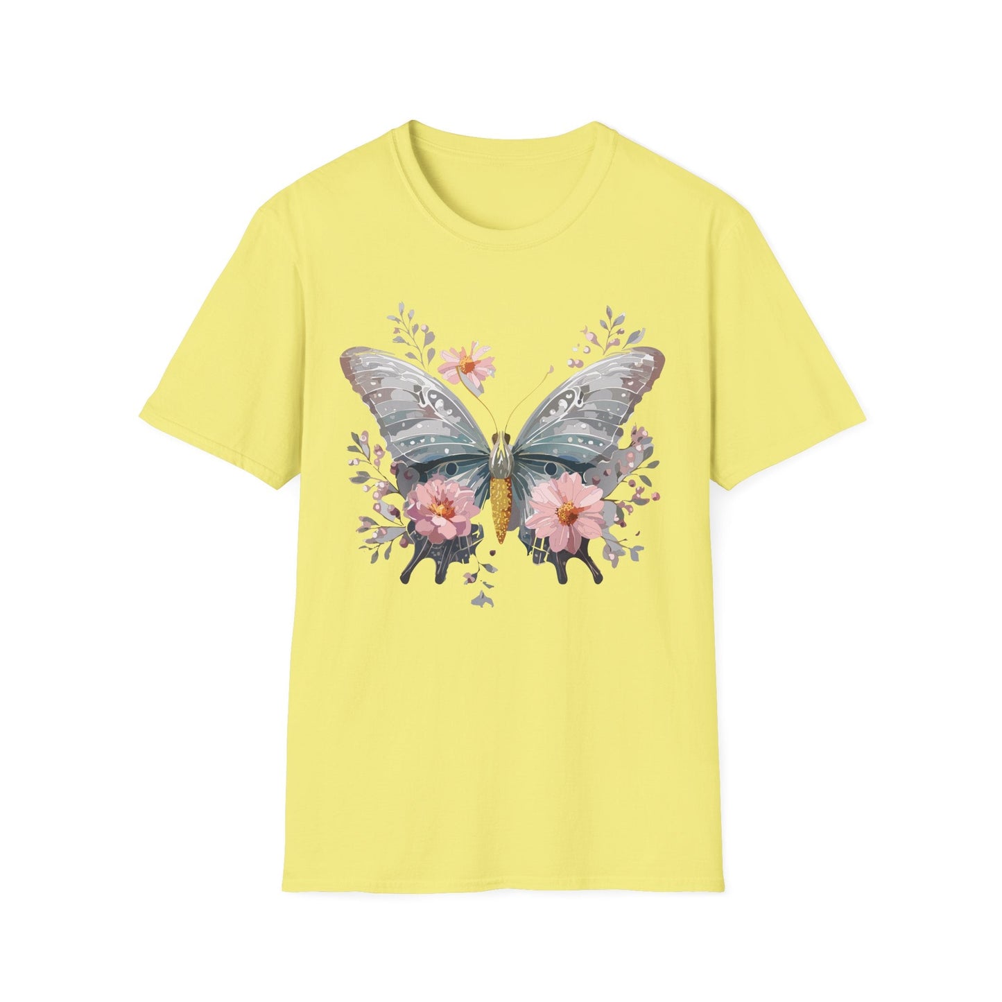 Butterfly Themed Unisex T Shirt Softstyle Monarch Gildan 64000 Ring Spun Cotton Tee