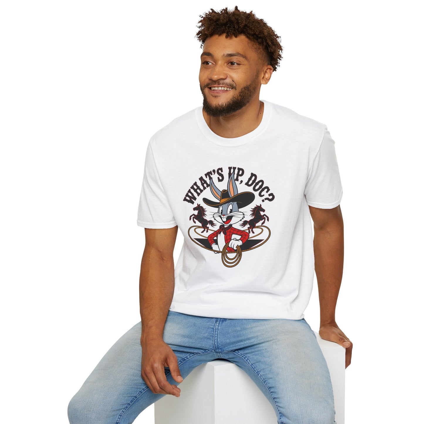 Bugs Bunny Shirt Unisex Cartoon T Shirt With Animation Design Softstyle Gildan 64000