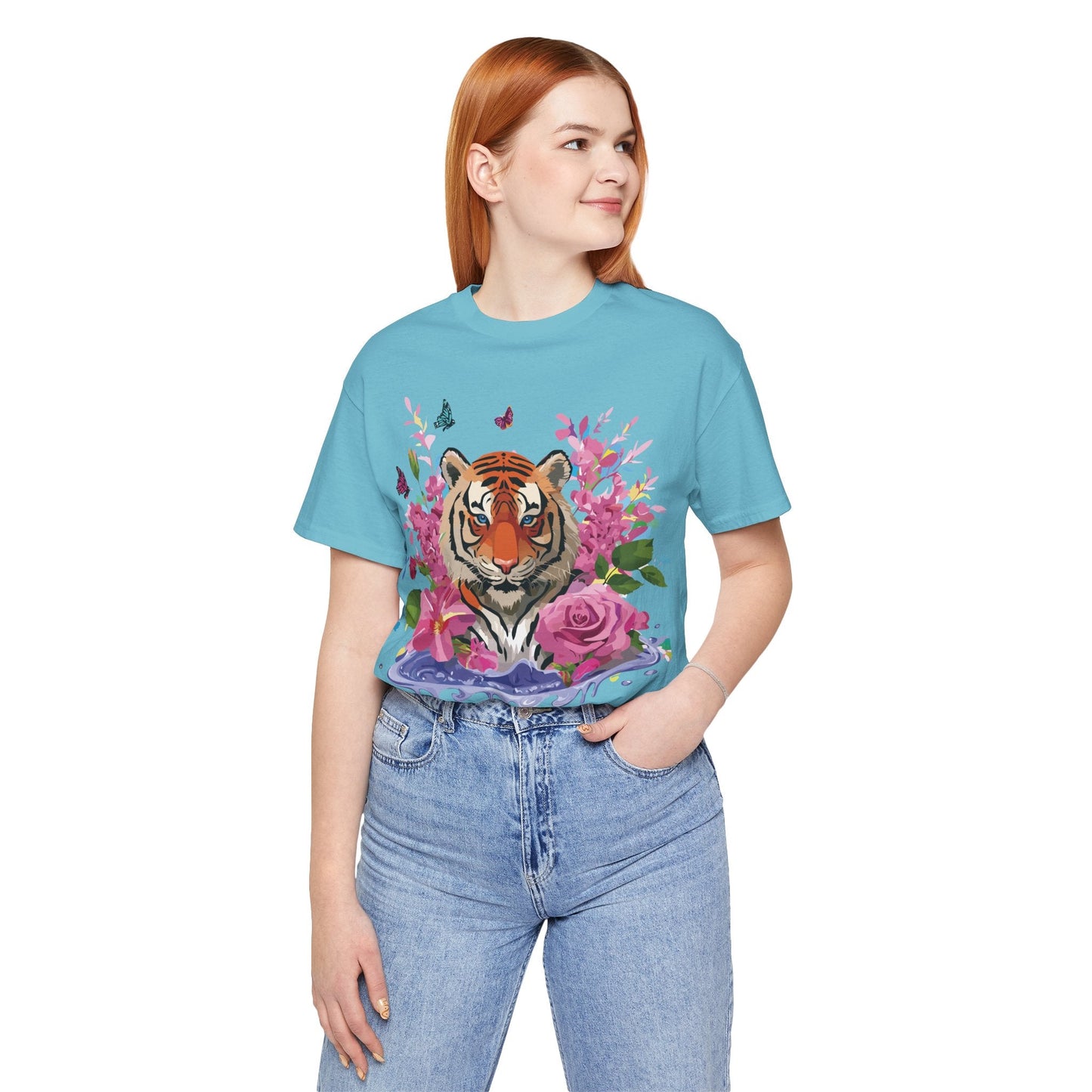 Tiger Graphic Unisex 100 Cotton Vintage Art with Animal Tee 11