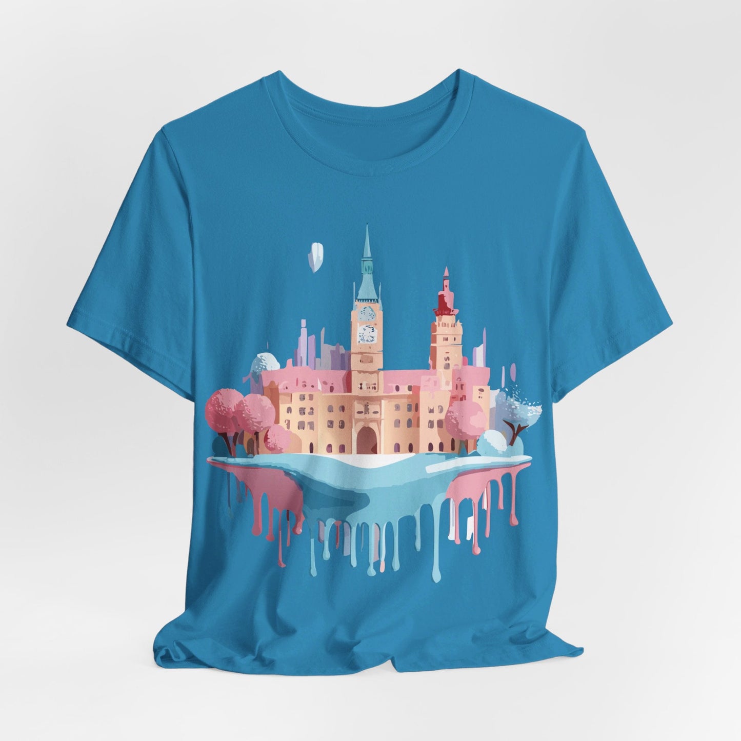 Prague Tourist Shirt Unisex Short Sleeve Graphic Tee Featuring Adelpha Vintage Artwork