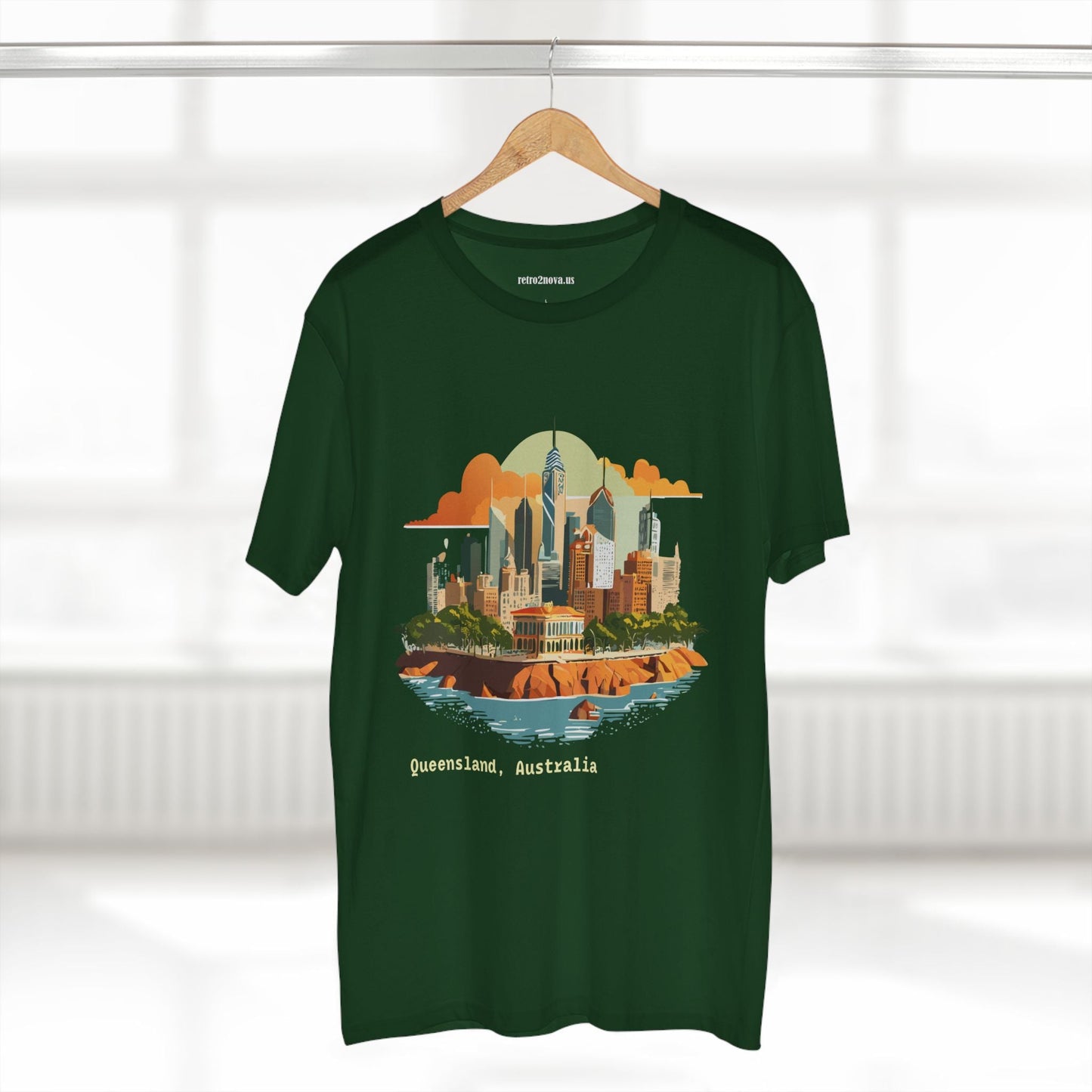 Unisex Travel Shirt Australia Art Tee Premium Cotton Original Design Retro2Nova TT65