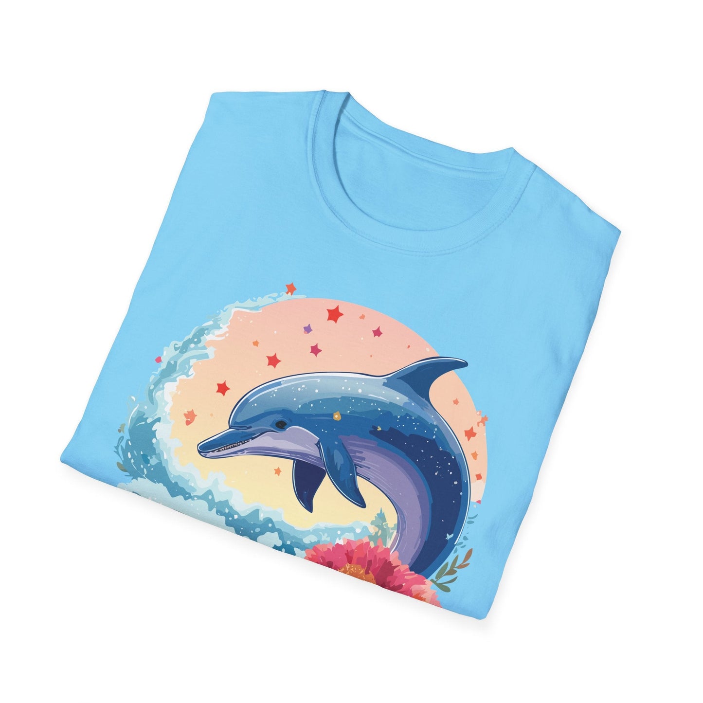 Dolphin Shirts Unisex Tee 100 Percent Ring Spun Cotton Gildan Softstyle 64000 For Everyday Comfort