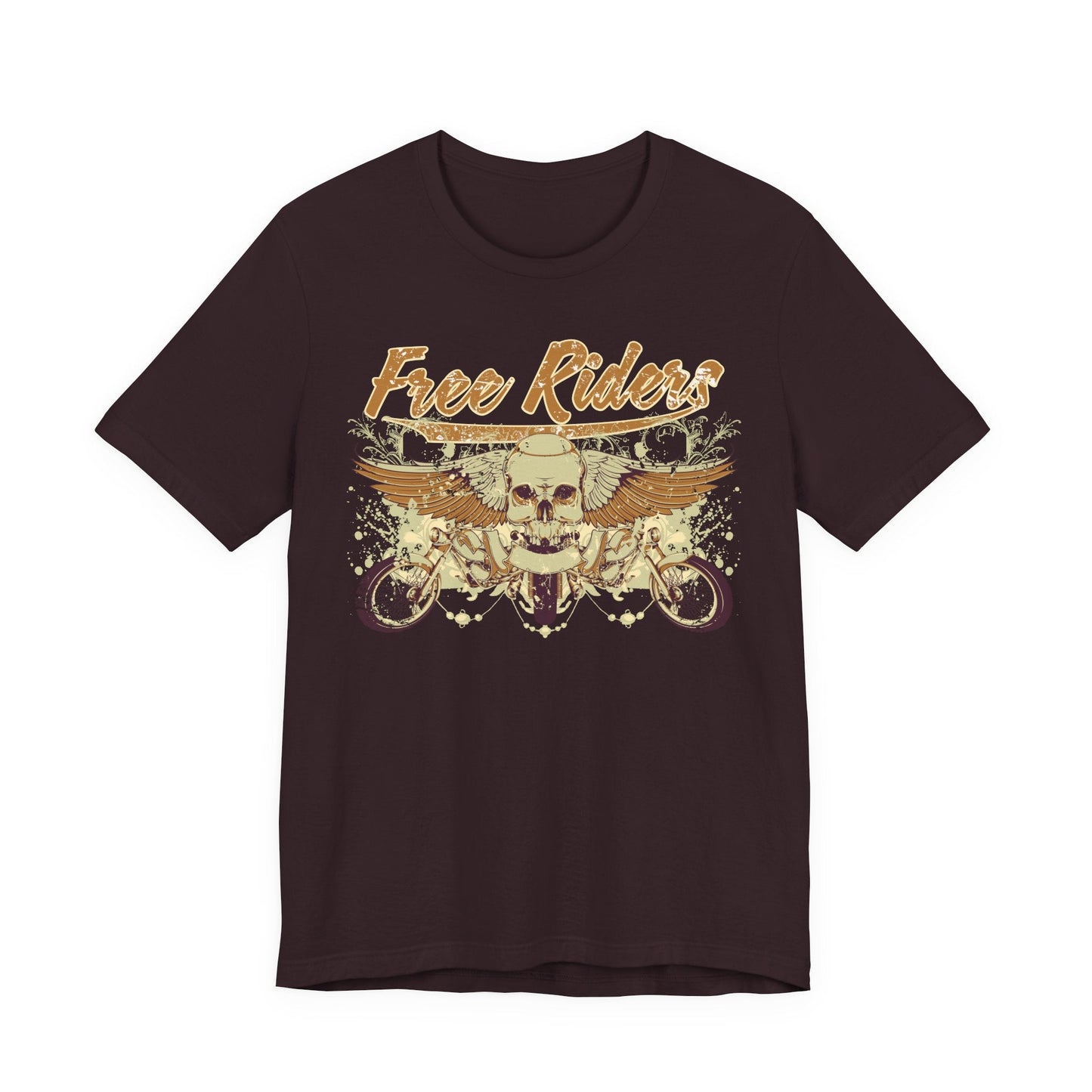 Free Riders Skull Motorcycle Tee Biker Graphic Art Design T-Shirt A-1