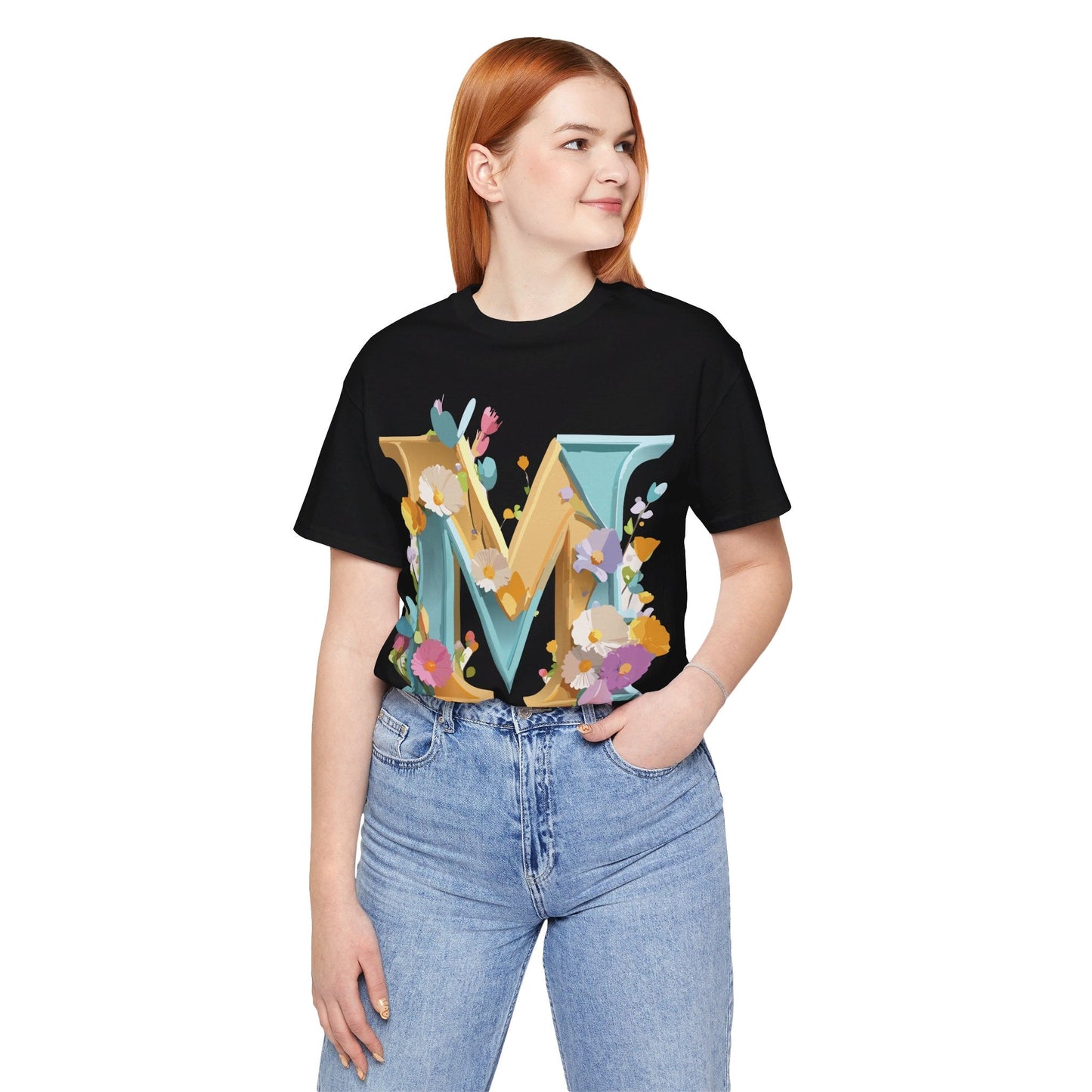 Letter M Shirt Unisex Graphic Tee From Adelpha Vintage Inspired Art Short Sleeve Jersey