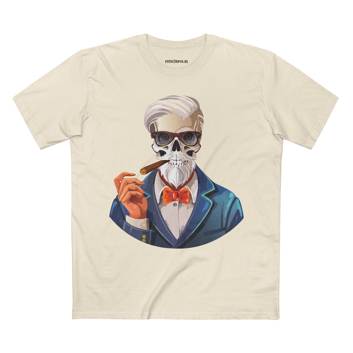 Unisex Skull Shirt Premium Cotton Tee With Original Skeleton Art Design From Retro2Nova Collection