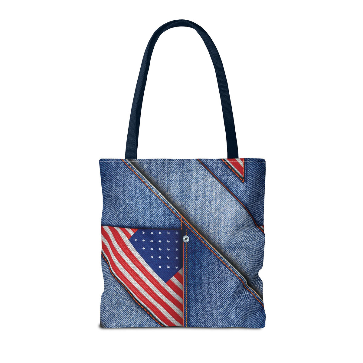 4th of July Graphic Denim Fabric Imitation Print Unisex Canvas Bag Poly Spun 3 Sizes Tote Bag 200-22