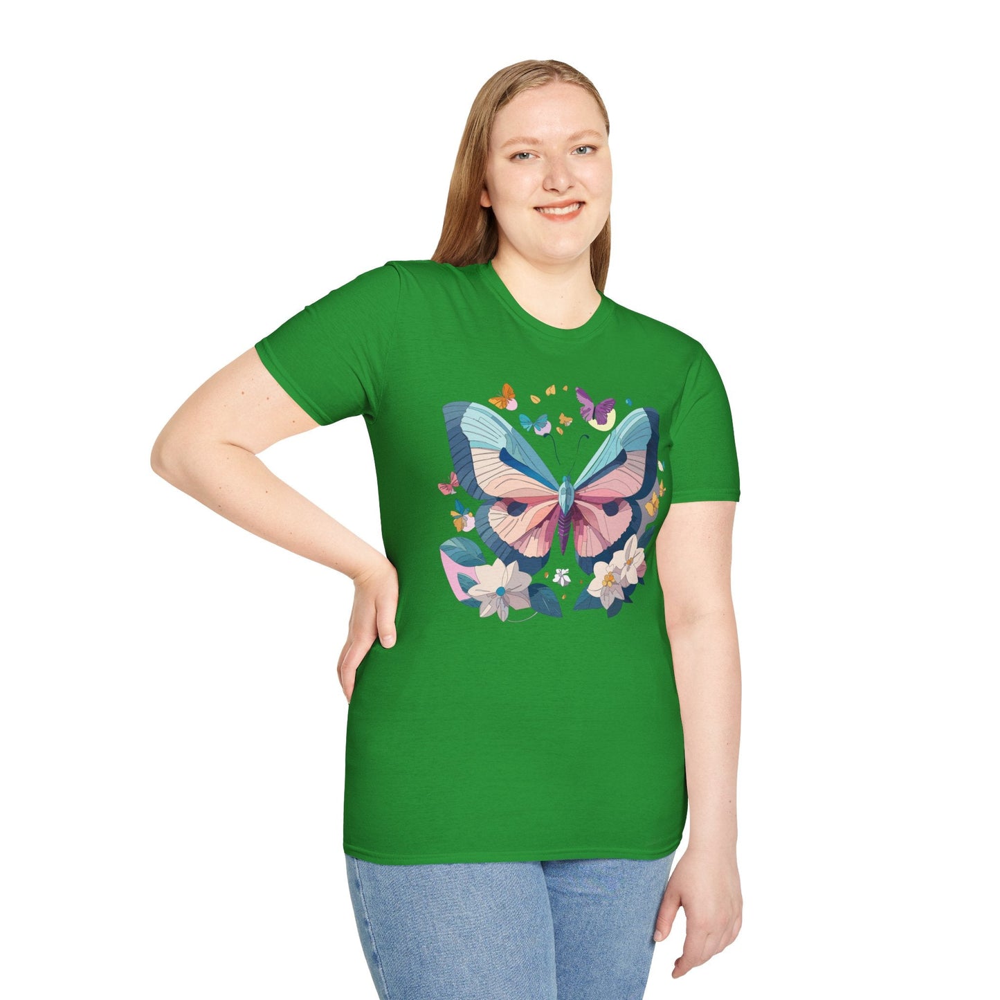 Butterfly Shirt Unisex T Shirt Softstyle Gildan 64000 Ring Spun Cotton Monarch Design
