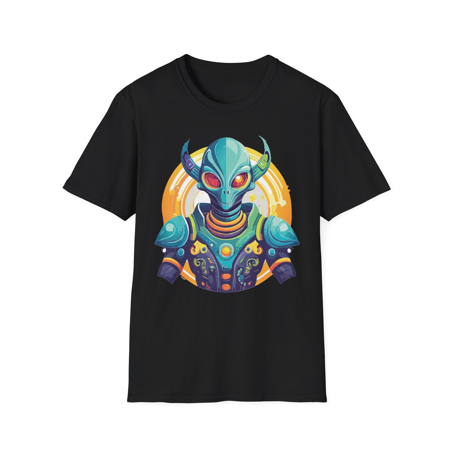 Alien T Shirt Cosmos Design Unisex Softstyle Cotton Tee With Aliens Art Graphic Print
