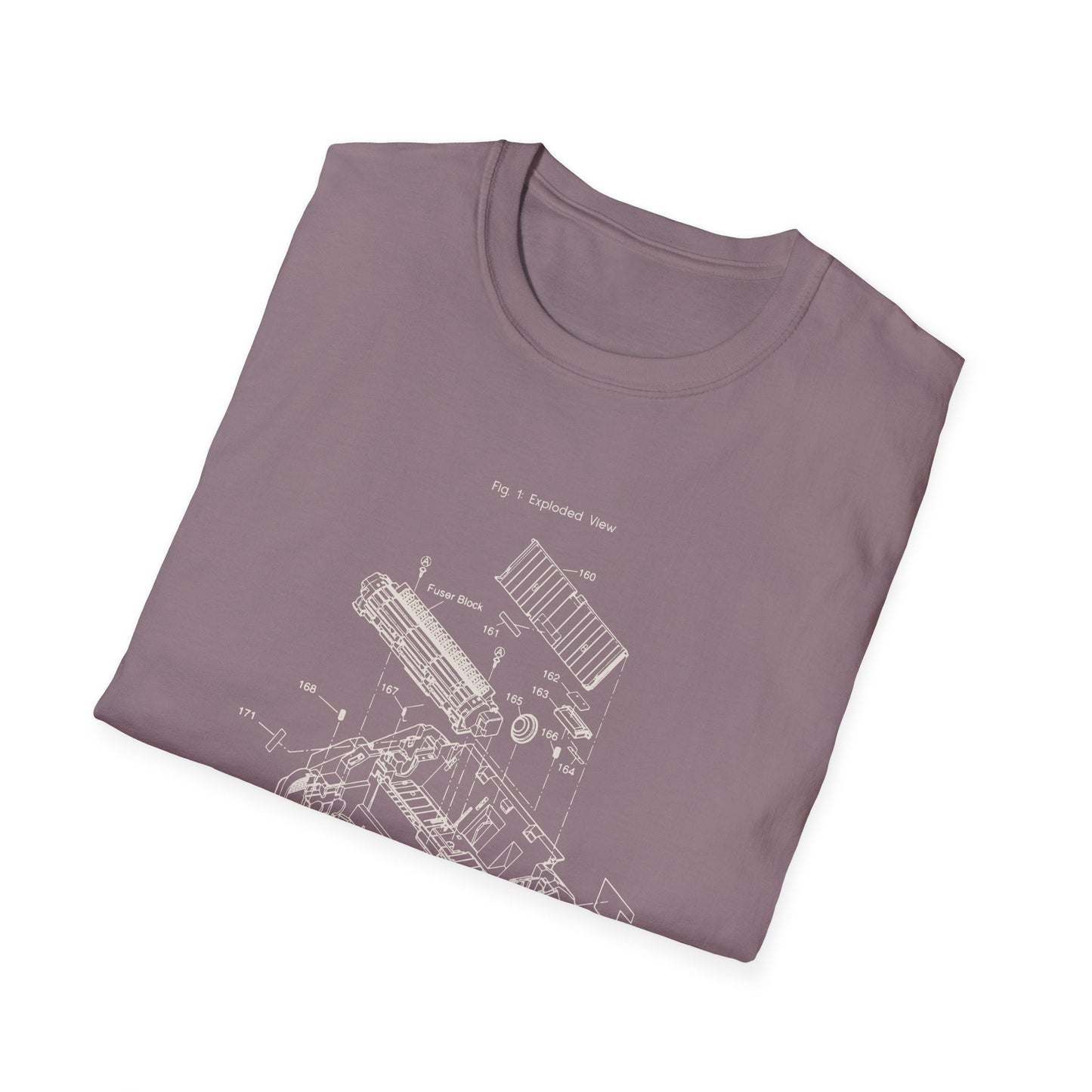 Unisex Cotton T-Shirt Vintage Home Printer Blueprint Tee Home Printer Works 4 Microdots Slogan