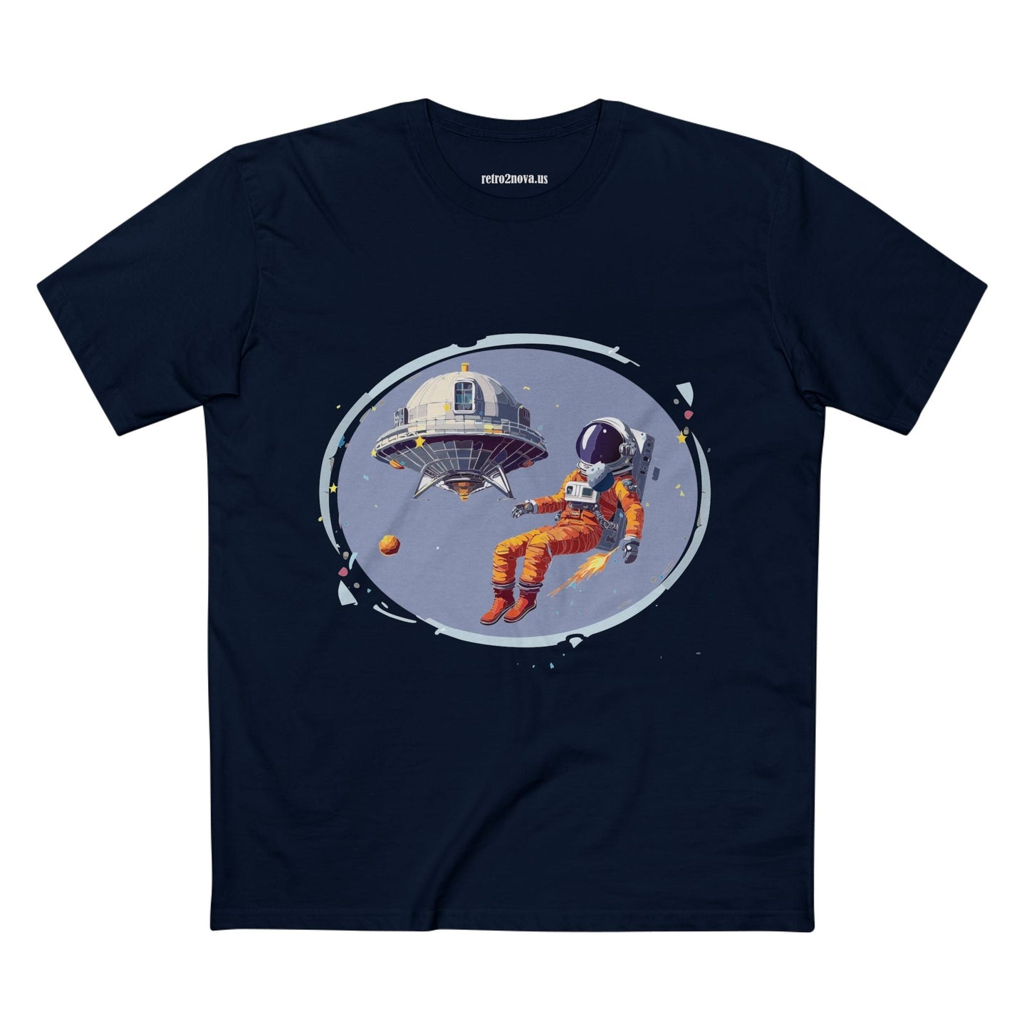 Cosmos Astronaut Shirt For Unisex Premium Cotton Tee With Original Art Design Retro2Nova