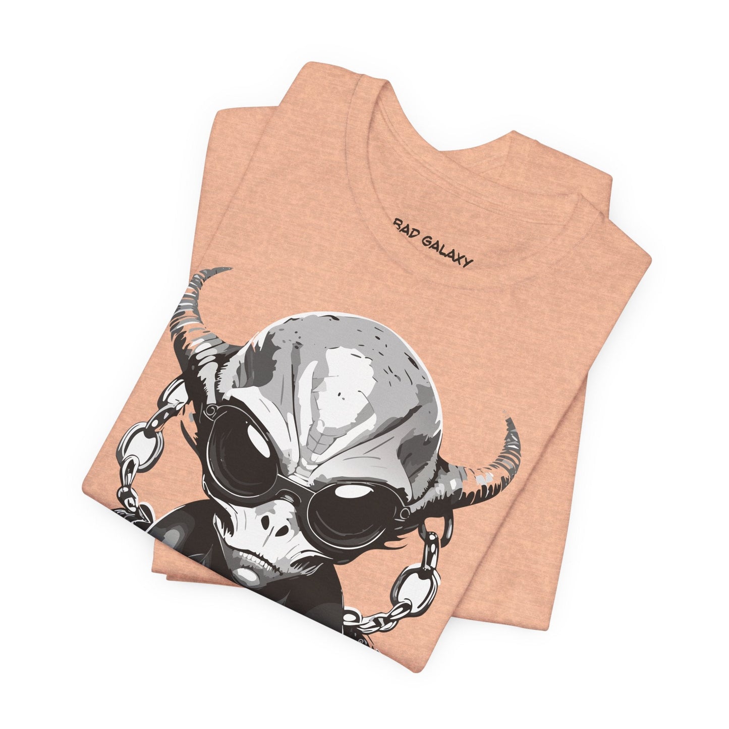 Tee Shirt With Alien From Bad Galaxy One Hundred Percent Cotton Lightweight USA Made With Eco Inks