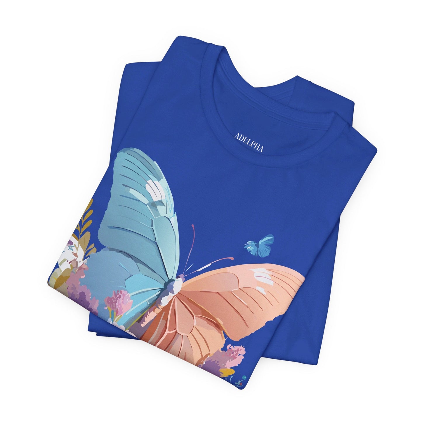 Butterfly Graphic Unisex 100 Cotton Lightweight Vintage Floral Design Jersey Tee 3