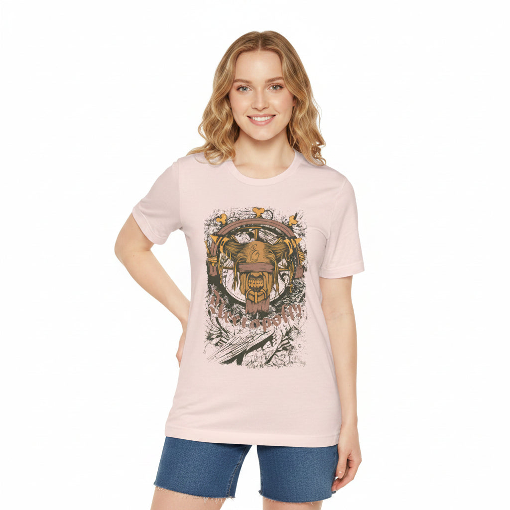 Skull Nordic Warrior Graphic Unisex Cotton T-Shirt r12