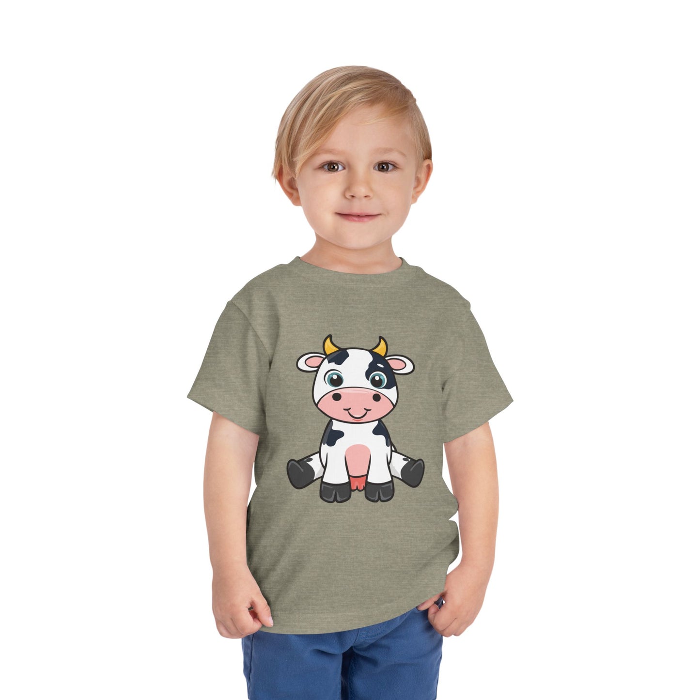 Cute Cow Toddler Short Sleeve Tee - Adorable Kids T-Shirt for Animal Lovers (T2-T5)